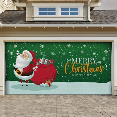 Christmas Snowflake Santa Garage Door Covers F582