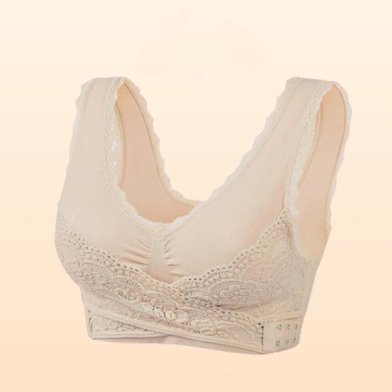 Comfy Corset Bra Front Side Buckle Lace Bras Full Coverage Comfort Wireless  Bras for Large Breasted Women, Beige #5, XX-Large : : Clothing,  Shoes & Accessories