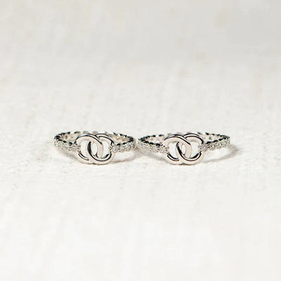 Part Of Each Other Matching Pave Interlocking Ring